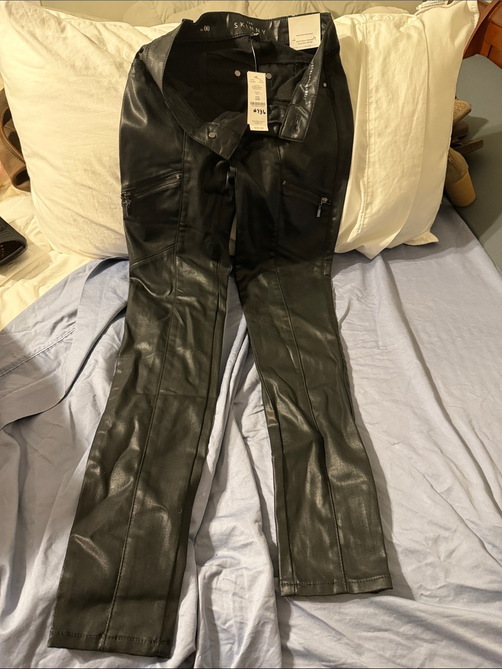 White House Black Market Black Faux Leather Skinny Pants
